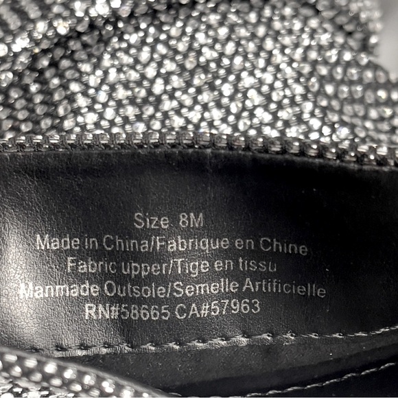 Open Edit Tilly Silver Rhinestone Embellished Ankle Heeled Booties Size 8 - Picture 6 of 7